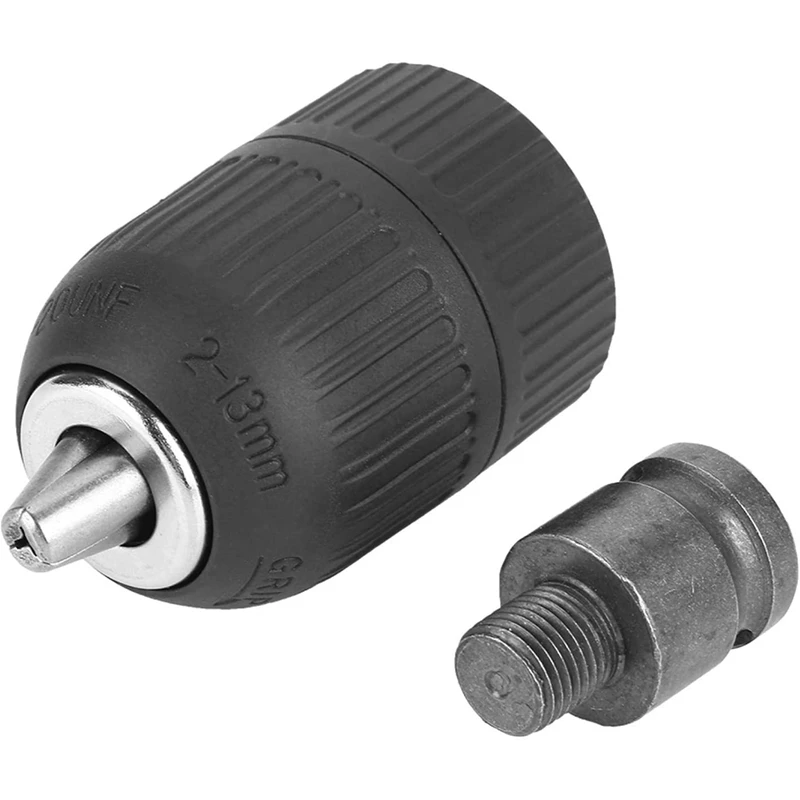 Drill Chuck - 2-13Mm Keyless Drill Chuck 1/2Inch-20UNF With 1/2Inch Chuck Adaptor For Impact Wrench Conversion
Drill Chuck - 2-13Mm Keyless Drill Chuck 1/2Inch-20UNF With 1/2Inch Chuck Adaptor For Impact Wrench Conversion