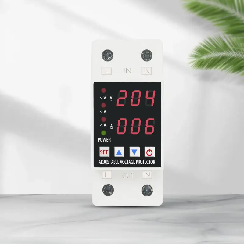 CoRui Smart Home Din Rail Dual Display 63A Adjustable Over And Under Voltage Protection Device Protector Relay
CoRui Smart Home Din Rail Dual Display 63A Adjustable Over And Under Voltage Protection Device Protector Relay