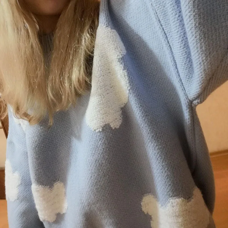 Women's Cozy Clouds Sweater Cute Long Sleeve Crew Neck Pullover Jumper Fall Winter Top Korean Casual Cartoon Female Autumn 2022
Women's Cozy Clouds Sweater Cute Long Sleeve Crew Neck Pullover Jumper Fall Winter Top Korean Casual Cartoon Female Autumn 2022