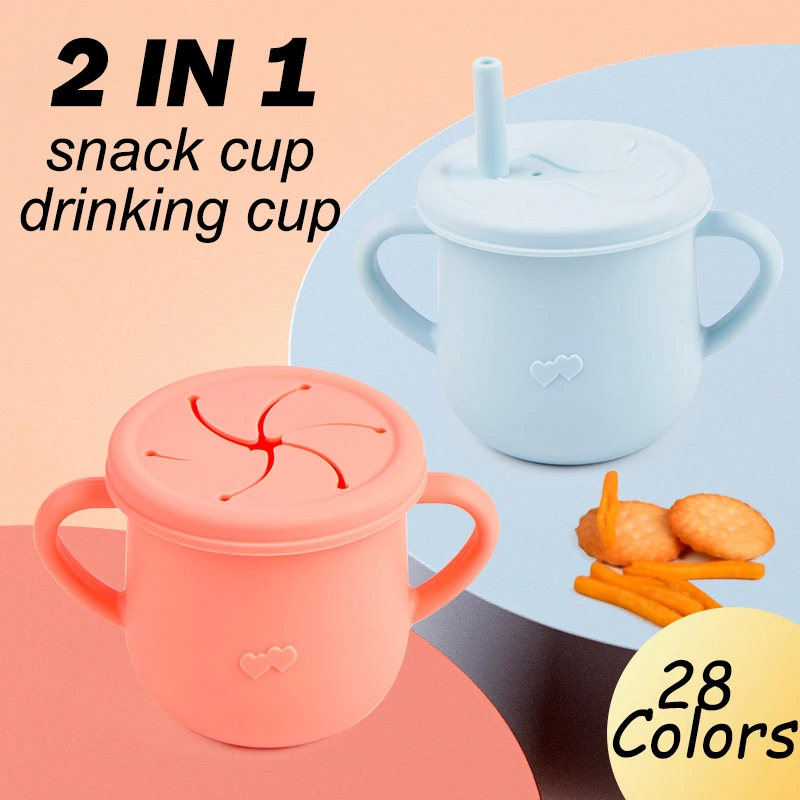 Baby Silicone Double Lids Feeding Cup With Handle Sippy BPA Free Toddlers Learning Drinkware Children Soft Straw Cups Tableware
Baby Silicone Double Lids Feeding Cup With Handle Sippy BPA Free Toddlers Learning Drinkware Children Soft Straw Cups Tableware