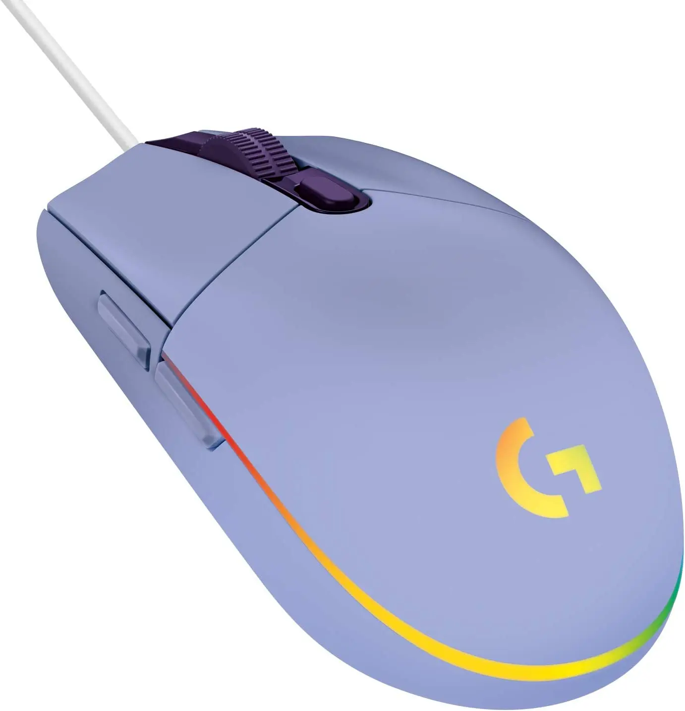 

2023 Mouse Gamer G203 LIGHTSYNC RGB, Efeito de Ondas de Cores, 6 Botões Programáveis e Até 8.000 DPI - Lilás