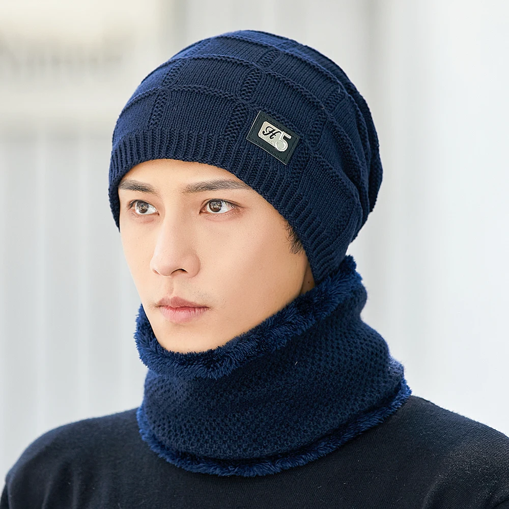 New Knitted Hat Cap Male Plus Gorras Bonnet Outdoor Fashion Thick Warm Wool Winter Hats Scarf Set For Men Plus Velvet Beanie Hat
New Knitted Hat Cap Male Plus Gorras Bonnet Outdoor Fashion Thick Warm Wool Winter Hats Scarf Set For Men Plus Velvet Beanie Hat