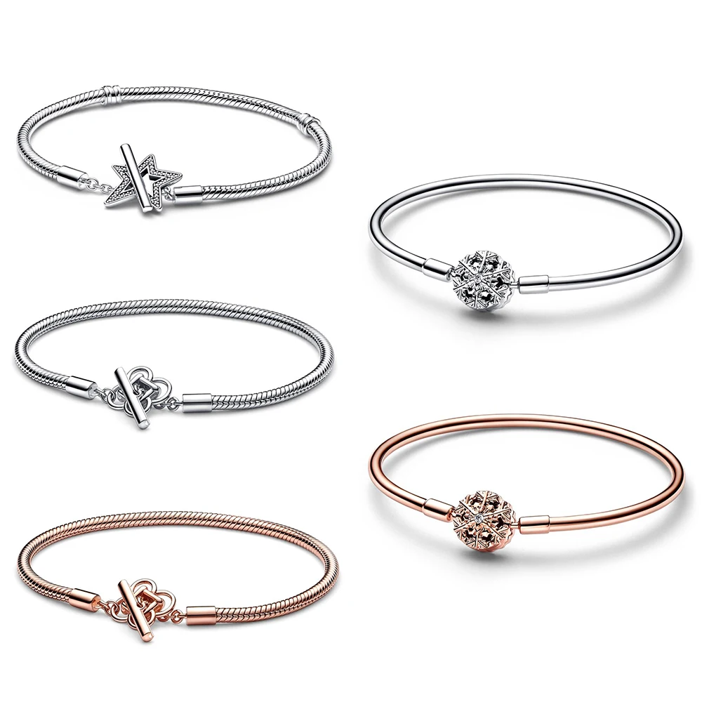 Authentic 925 Sterling Silver Asymmetric Star T-bar Snake Chain Bracelet Fit Women Bead Charm Fashion Jewelry
Authentic 925 Sterling Silver Asymmetric Star T-bar Snake Chain Bracelet Fit Women Bead Charm Fashion Jewelry