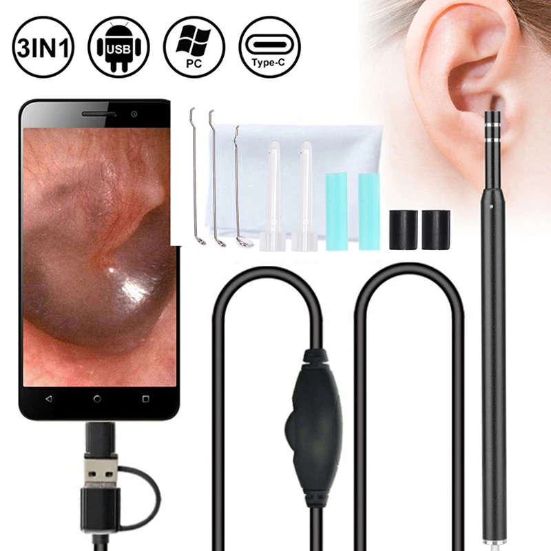 Multifunctional USB Ear Cleaning Tool HD Visual Ear Spoon Visual Ear Mouth Nose Otoscope Support Android PC
Multifunctional USB Ear Cleaning Tool HD Visual Ear Spoon Visual Ear Mouth Nose Otoscope Support Android PC