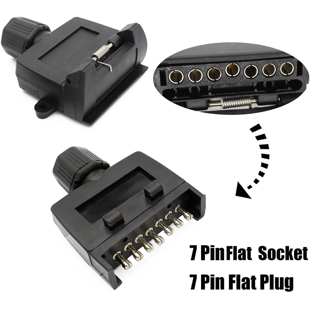 Connector Flat Trailer Plug 12V DC 7Pin Black Cross Slotted Copper Needles Flat Trailer Plug Frosted Socket Set
Connector Flat Trailer Plug 12V DC 7Pin Black Cross Slotted Copper Needles Flat Trailer Plug Frosted Socket Set