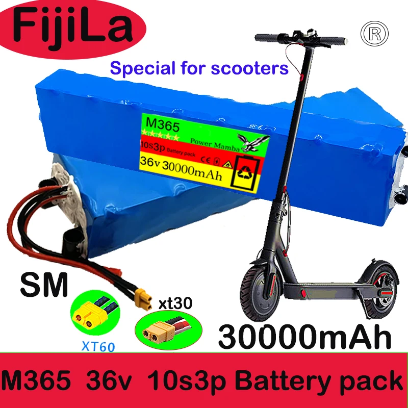 100% Genuine 36V 30Ah Lithium Ion Battery Pack, Suitable for 10s3p M365 Battery Pack Electric Scooter BMS + Charger 
100% Genuine 36V 30Ah Lithium Ion Battery Pack, Suitable for 10s3p M365 Battery Pack Electric Scooter BMS + Charger