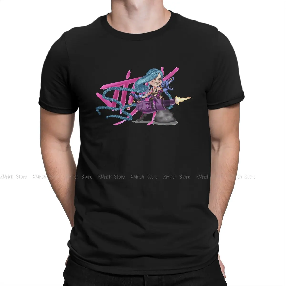 Мужская футболка Jinx Fire LOL, винтажные хлопковые футболки с коротким рукавом, анимированные футболки из арканской Лиги Легенд, одежда с круглым вырезом
Мужская футболка Jinx Fire LOL, винтажные хлопковые футболки с коротким рукавом, анимированные футболки из арканской Лиги Легенд, одежда с круглым вырезом