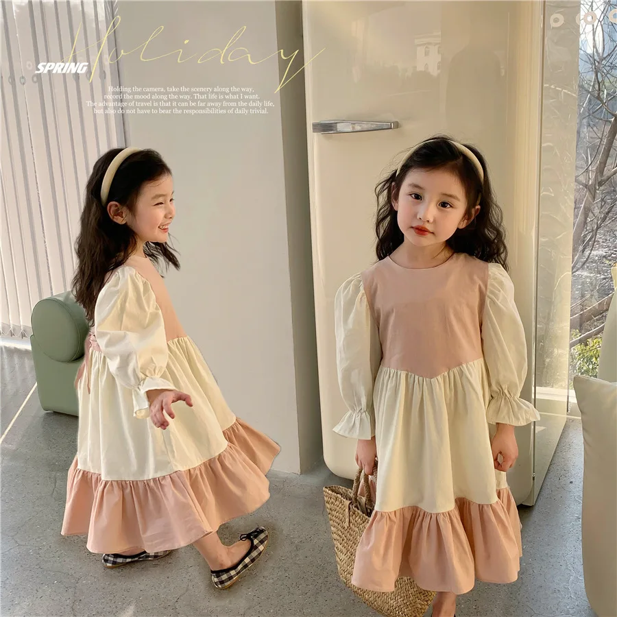 Новинка Весна 2023, платье для маленьких и старших девочек из хлопка и льна, юбка с длинными рукавами и оборками в Корейском стиле
Новинка Весна 2023, платье для маленьких и старших девочек из хлопка и льна, юбка с длинными рукавами и оборками в Корейском стиле