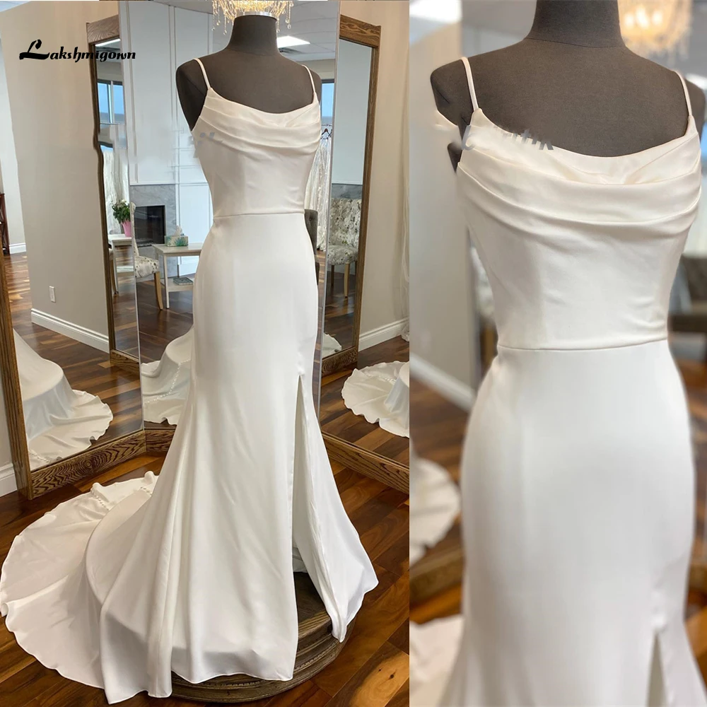 Simple Sohisticated Wedding Dress Bridal Gowns Fit and Flare Square Neckline Spaghetti Straps Low Back Light Crepe Bridal Gowns
Simple Sohisticated Wedding Dress Bridal Gowns Fit and Flare Square Neckline Spaghetti Straps Low Back Light Crepe Bridal Gowns