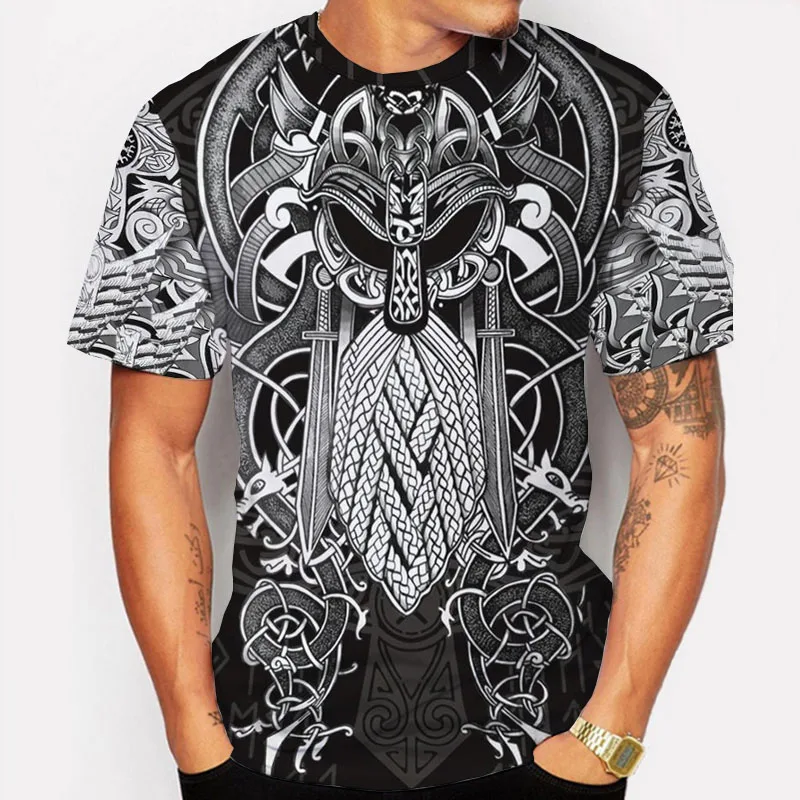 Men's Vintage T-shirt Classic Distressed Shirt Retro Viking Tattoo Cool Casual Streetwear 3D Print Letter Tee Shirt Tees Tops
Men's Vintage T-shirt Classic Distressed Shirt Retro Viking Tattoo Cool Casual Streetwear 3D Print Letter Tee Shirt Tees Tops