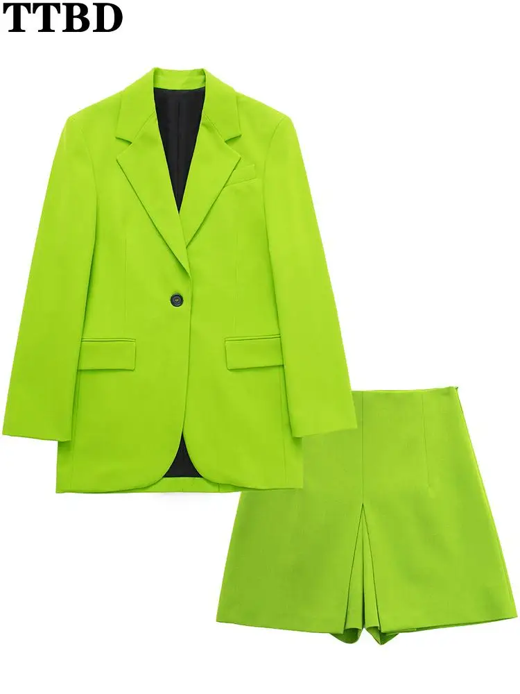 TTBD Women 2022 fashion front button loose blazer or traf high waist front pleated detail shorts skirts two piece set
TTBD Women 2022 fashion front button loose blazer or traf high waist front pleated detail shorts skirts two piece set