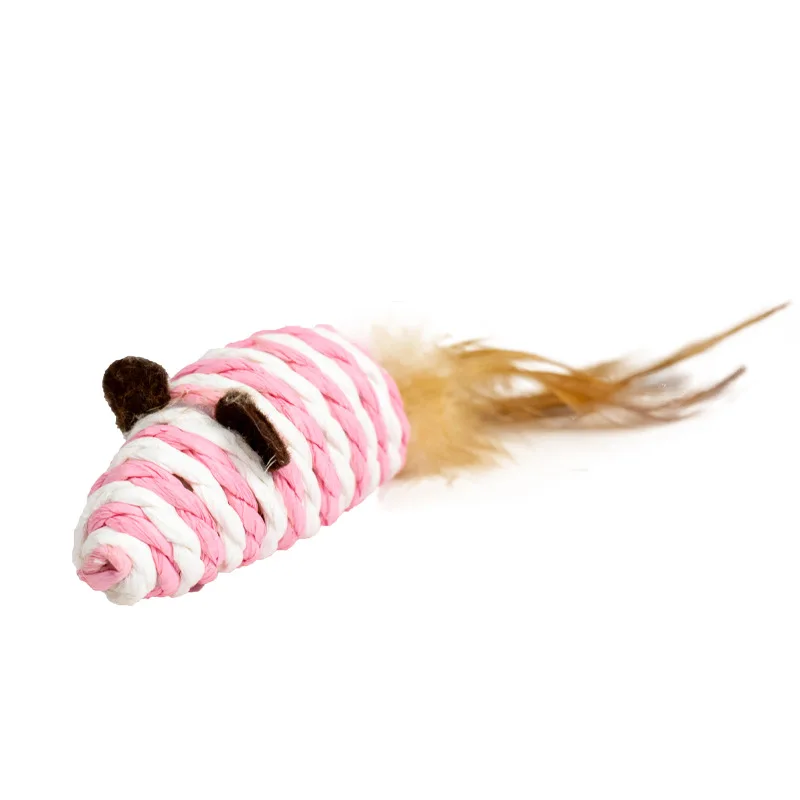 

Cat Toys Interactive Fake Mouse Sisal Ball Feather Cat Training Toy Pet Playing Chew Toys Pet Products For Kitten Pet Supplies