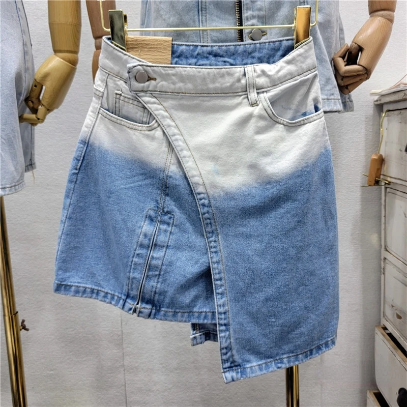 2022 Spring and Summer New Classic Style Irregular Hem Gradient Color Denim Skirt Women Package Hip Jupe Femme
2022 Spring and Summer New Classic Style Irregular Hem Gradient Color Denim Skirt Women Package Hip Jupe Femme