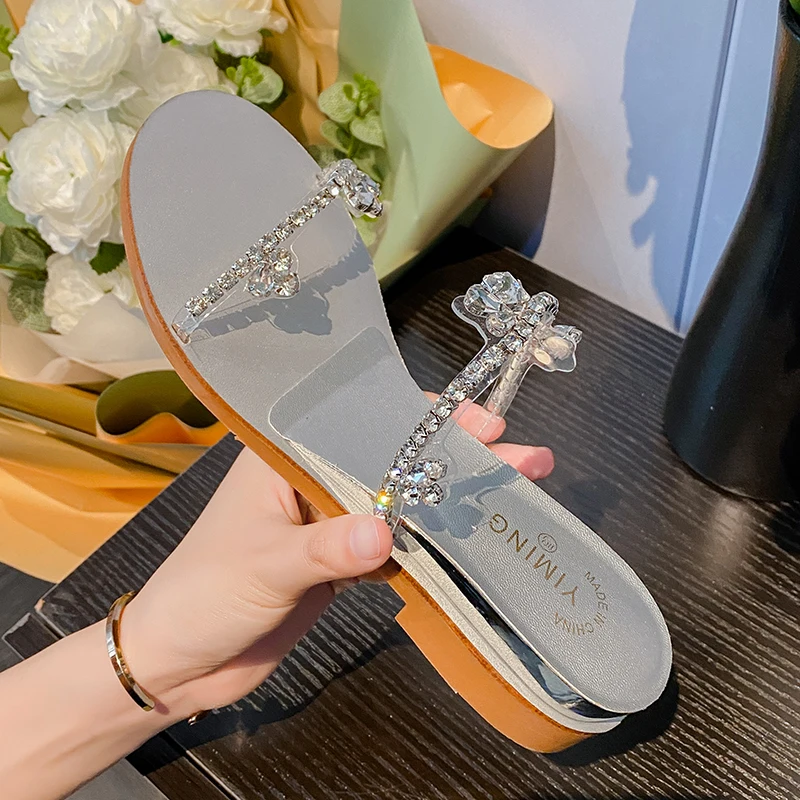 New Women's summer Bohemian Diamond Flat Sandals Women's beach shiny rhinester shoes one line with belt flip-flops comfortable l
New Women's summer Bohemian Diamond Flat Sandals Women's beach shiny rhinester shoes one line with belt flip-flops comfortable l