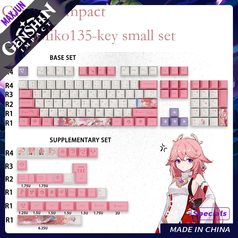 Genshin Impact Game Electronic Sports Peripherals PBT Anime Two-Dimensional Miss Fox Original Height Keyboard Keys Yae Miko Cute
Genshin Impact Game Electronic Sports Peripherals PBT Anime Two-Dimensional Miss Fox Original Height Keyboard Keys Yae Miko Cute