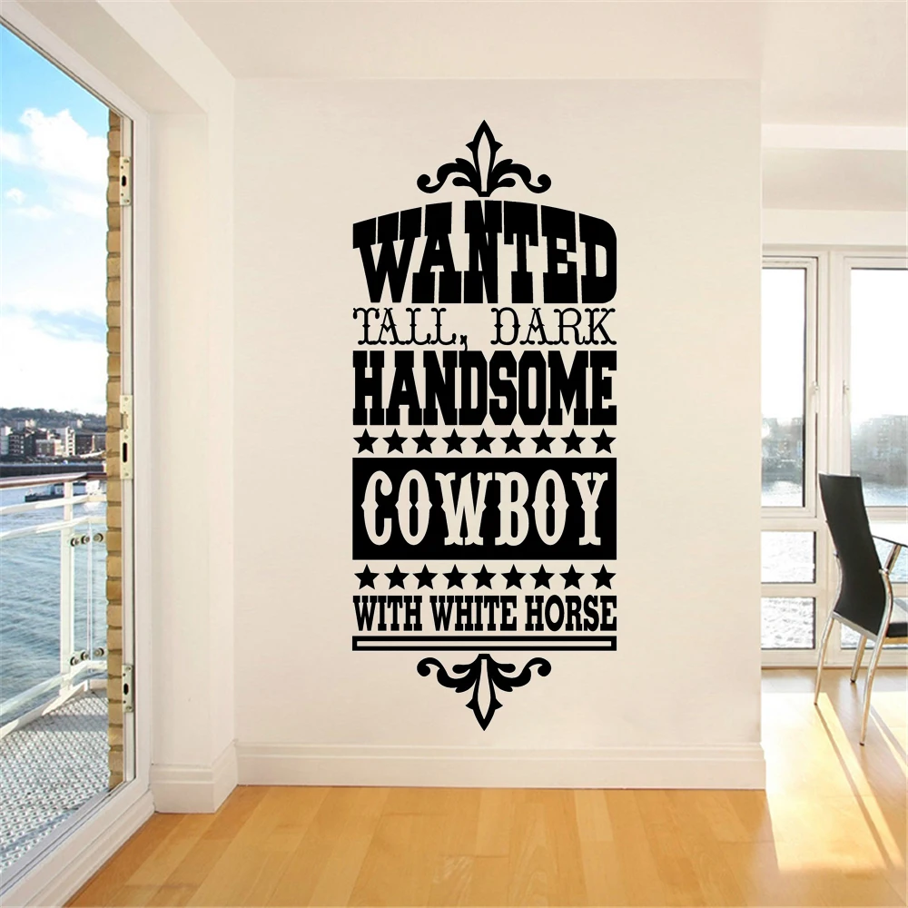 Handsome Cowboy Sayings Wall Stickers Vintage Poster Cool Type Setting Decals Removable Vinyl Living Room Home Decor DW13744
Handsome Cowboy Sayings Wall Stickers Vintage Poster Cool Type Setting Decals Removable Vinyl Living Room Home Decor DW13744
