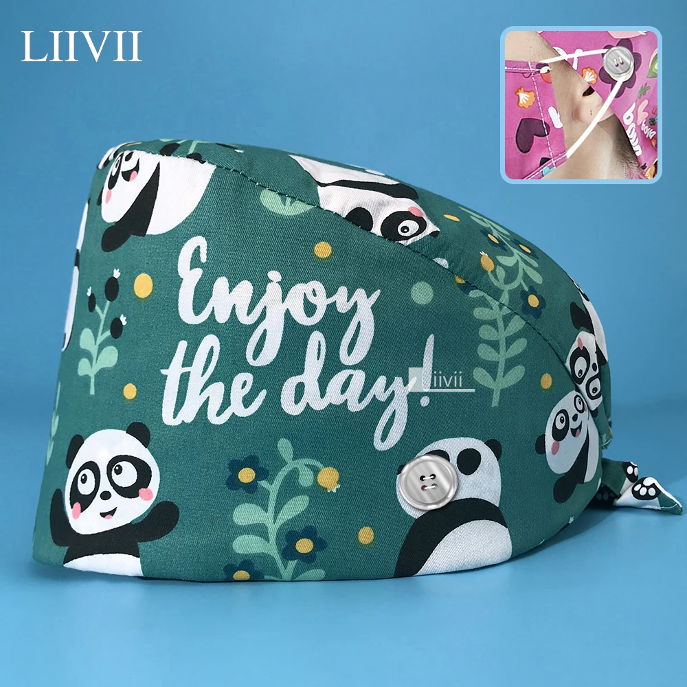 new Beautician cap Multicolor cotton cartoon print with button breathable surgical scrub cap unisex adjustable wholesale custom
new Beautician cap Multicolor cotton cartoon print with button breathable surgical scrub cap unisex adjustable wholesale custom