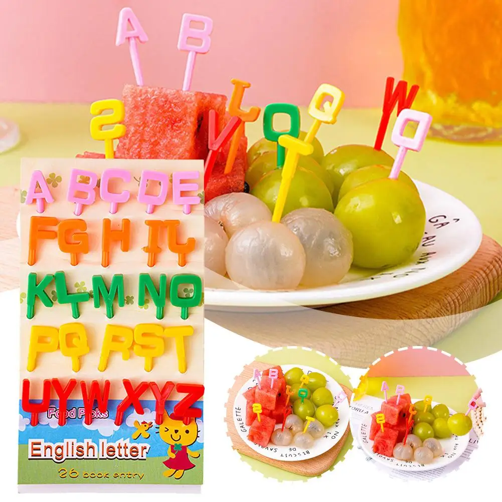 Creative Fruit Fork English Alphabet Fruit Fork Children Pick Tableware Kitchen Fruit Toothpick Accessories Food Snack Cake C5K8
Creative Fruit Fork English Alphabet Fruit Fork Children Pick Tableware Kitchen Fruit Toothpick Accessories Food Snack Cake C5K8