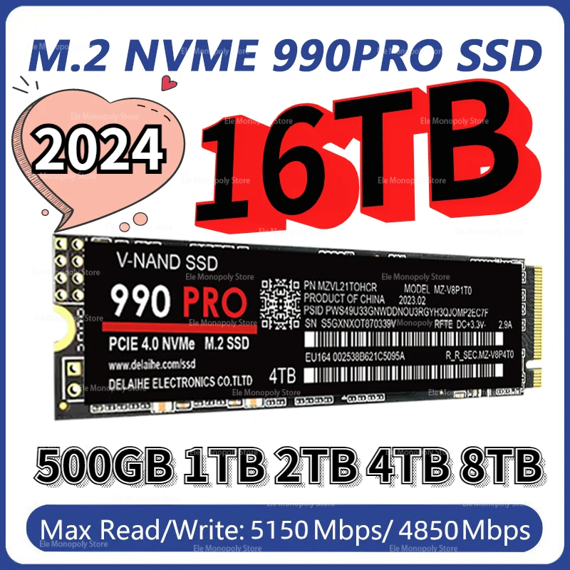 8TB 2023 New SSD M2 NVME 4TB 980 EVO Plus 500GB Internal Solid State Drive 1TB hdd Hard Disk 990 PRO M.2 2TB for laptop Computer
8TB 2023 New SSD M2 NVME 4TB 980 EVO Plus 500GB Internal Solid State Drive 1TB hdd Hard Disk 990 PRO M.2 2TB for laptop Computer
