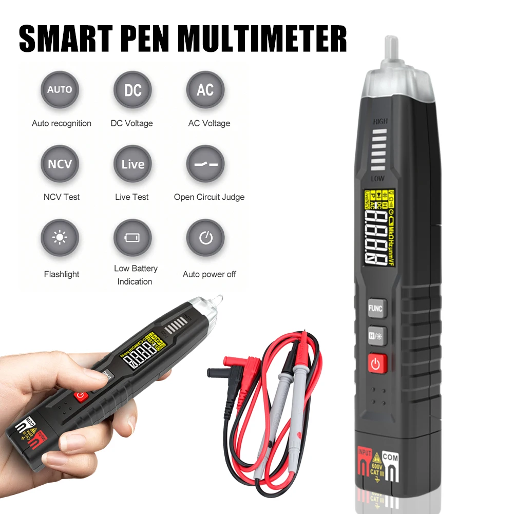 Digital Pen Type Multimeter DC AC Voltage Tester Smart Multi-meter Voltmeter NCV Phase Sequence Auto Ranging Multimetre
Digital Pen Type Multimeter DC AC Voltage Tester Smart Multi-meter Voltmeter NCV Phase Sequence Auto Ranging Multimetre