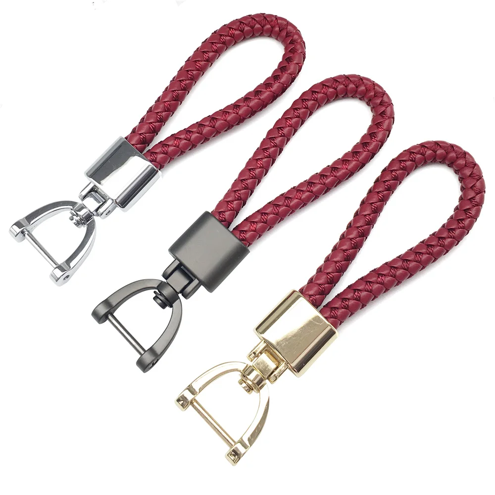 

PU Leather Keyrings Car Keyring Key Braided Woven Rope Keychains Rings Key Chain Car Keychain Men Women Gift Fit Diy Bag Pendant