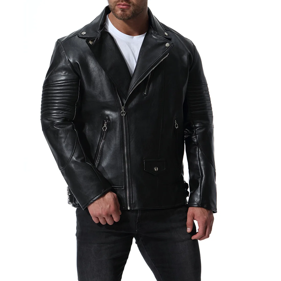 Autumn And Winter Quality Men's Motorcycle Multi Pocket Leather Suit Slim Fit Pu Leather Suit Business Casual Jacket Coat
Autumn And Winter Quality Men's Motorcycle Multi Pocket Leather Suit Slim Fit Pu Leather Suit Business Casual Jacket Coat