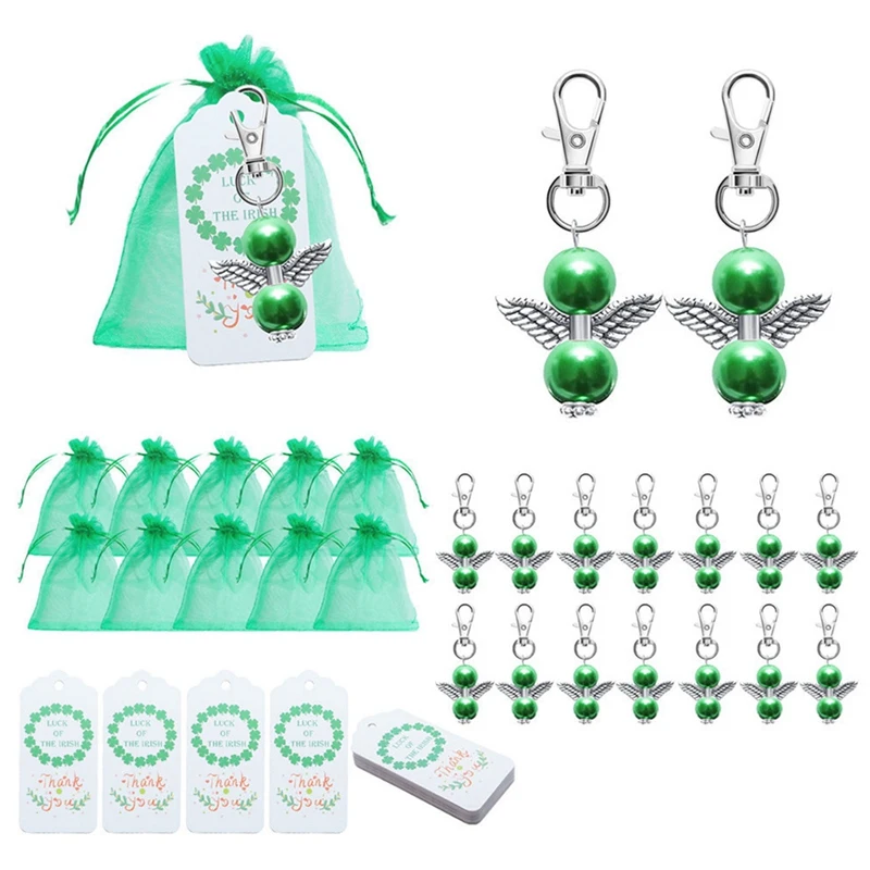 St. Patrick's Day Guardian Angel Wings Keychain Party Pendant Gift Key Chain Hooks with Green Candy Bag Irish Holiday
St. Patrick's Day Guardian Angel Wings Keychain Party Pendant Gift Key Chain Hooks with Green Candy Bag Irish Holiday