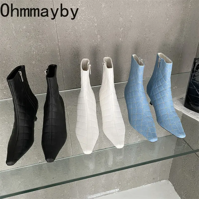New Women Ankle Boots Pointed Toe Back Zippers Ladies Elegant Short Boots Thin High Heel Chelsea Pumps Shoes
New Women Ankle Boots Pointed Toe Back Zippers Ladies Elegant Short Boots Thin High Heel Chelsea Pumps Shoes