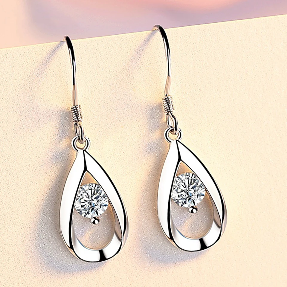Zircon Water Drop Earrings For Women Silver Color Long Dangle Hanging Earring Female Fashion Ear Jewelry Brincos Birthday Gift
Zircon Water Drop Earrings For Women Silver Color Long Dangle Hanging Earring Female Fashion Ear Jewelry Brincos Birthday Gift