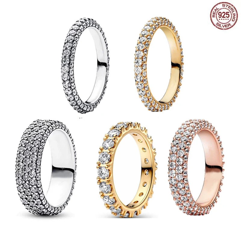 Brilliant and Shiny Ring 925 Sterling Silver Full Zircon Double Row Ring for Women's Exquisite Jewelry Anniversary Gift
Brilliant and Shiny Ring 925 Sterling Silver Full Zircon Double Row Ring for Women's Exquisite Jewelry Anniversary Gift