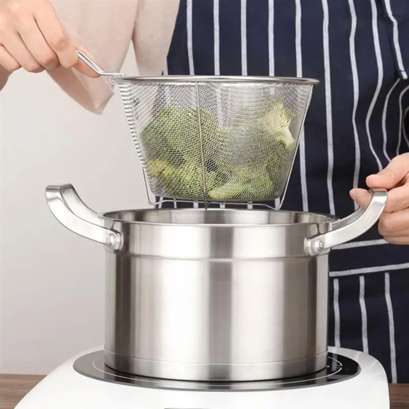 1Pc Stainless Steel Frying Basket Practical Folding Fried Basket Strainer Frying Basket Collapsible Colander Fence
1Pc Stainless Steel Frying Basket Practical Folding Fried Basket Strainer Frying Basket Collapsible Colander Fence