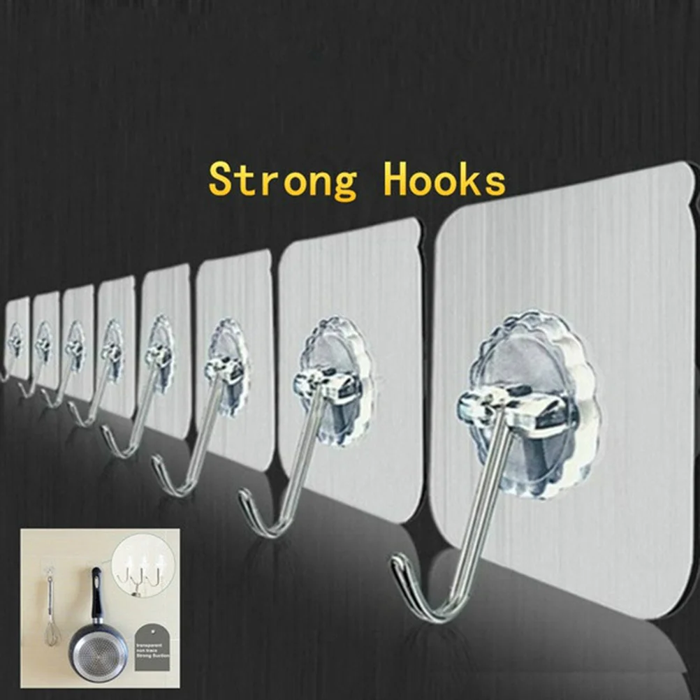 8pcs Wall Hooks Nail Sticky Reusable Transparent Heavy Duty Towel Wall Utility Ceiling Bath Hooks Hangers
8pcs Wall Hooks Nail Sticky Reusable Transparent Heavy Duty Towel Wall Utility Ceiling Bath Hooks Hangers