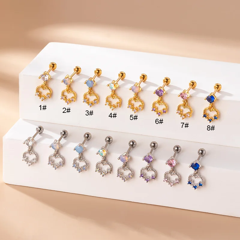 1pcColour Hollow Out Love Pendant Double Head Screw Thin Rod Stainless Steel Ear Bone Nail Fashion Piercing Earrings Jewelry
1pcColour Hollow Out Love Pendant Double Head Screw Thin Rod Stainless Steel Ear Bone Nail Fashion Piercing Earrings Jewelry