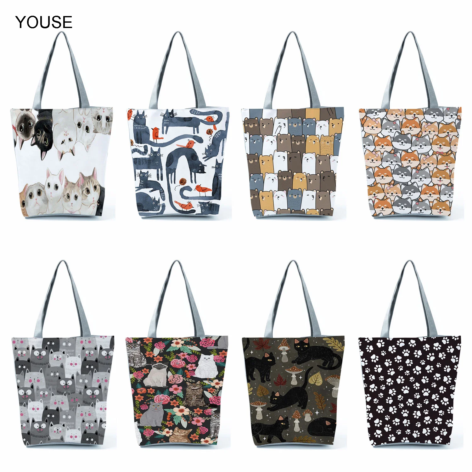 Cute Cartoon Floral Cat Print Women Shopping Bag High Capacity Shoulder Bags Eco Storage Handbag Reusable Foldable Grocery YOUSE
Cute Cartoon Floral Cat Print Women Shopping Bag High Capacity Shoulder Bags Eco Storage Handbag Reusable Foldable Grocery YOUSE