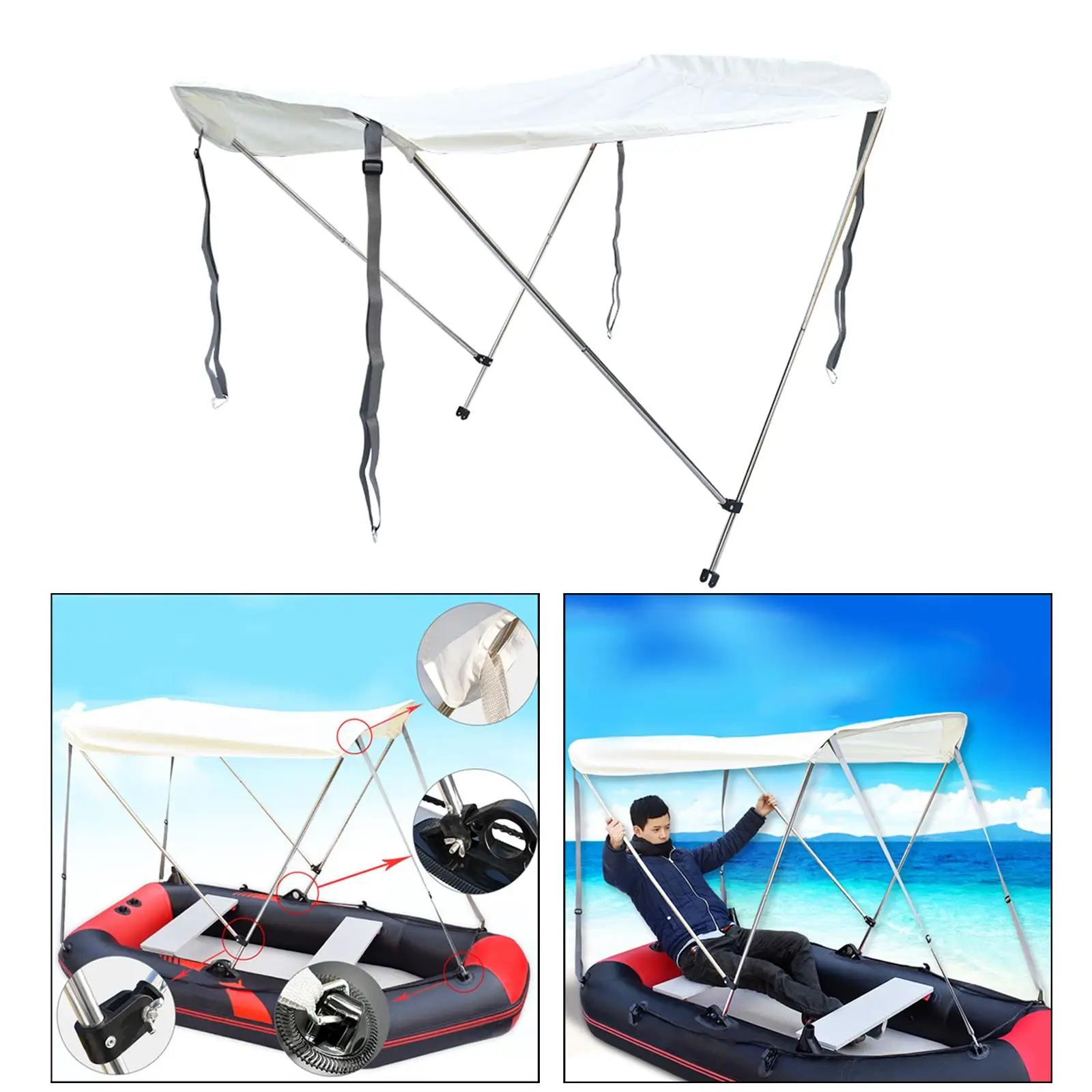 Inflatable Fishing Boat Tent Kayak Awning Boat Yacht Canopy Sunshade Awning Tops for 3-4 Person Boats
Inflatable Fishing Boat Tent Kayak Awning Boat Yacht Canopy Sunshade Awning Tops for 3-4 Person Boats