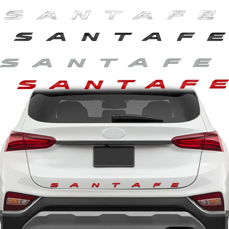 

Эмблема с буквами 3D, значок на переднюю капот автомобиля, украшение, наклейка на заднюю багажник, подходит для Hyundai Santa Fe, гибридный логотип SantaFe, автомобильные товары