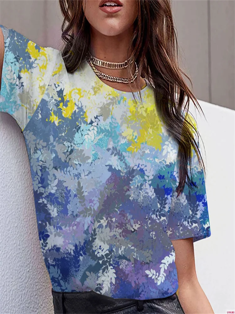 2023 Summer New Women's Tie Dye Gradient 3D Printing Trend Fashion Short Sleeve Loose Breathable T-shirt Women's Top
2023 Summer New Women's Tie Dye Gradient 3D Printing Trend Fashion Short Sleeve Loose Breathable T-shirt Women's Top