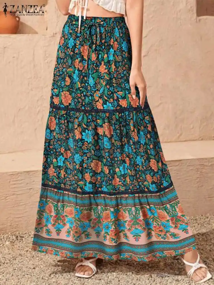 ZANZEA Summer Women Elastic Waist Beach Holiday Long Skirt Casual Loose Jupe Faldas Saia Bohemian Floral Printed Maxi Skirts
ZANZEA Summer Women Elastic Waist Beach Holiday Long Skirt Casual Loose Jupe Faldas Saia Bohemian Floral Printed Maxi Skirts