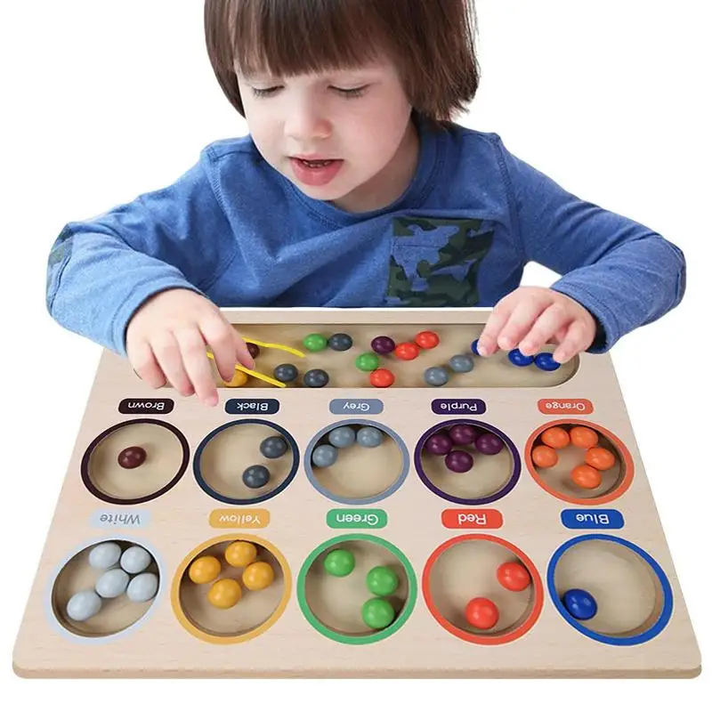 

Деревянные игрушки Монтессори, подсчитывающая подходящая игра, сортировка детской обучающей игрушки, цветная игрушка для раннего дошкольного обучения