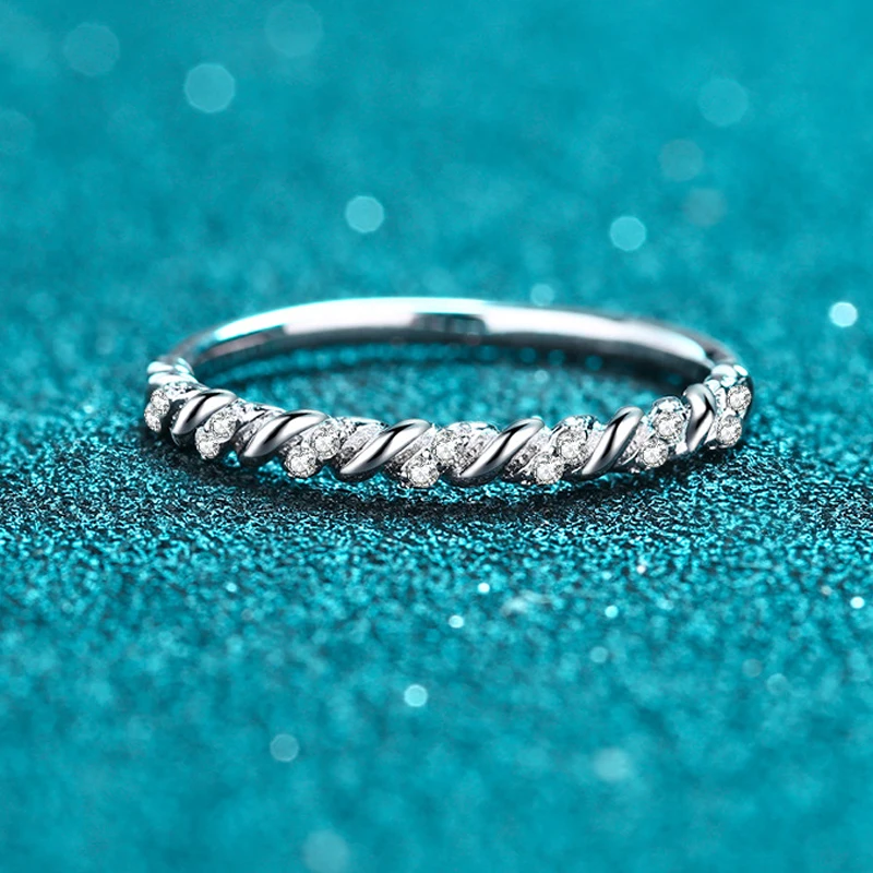 0.056ct Moissanite Twisted Eternity Ring for Women 100% 925 Sterling Silver Lab Diamond Stackable Wedding Promise Band
0.056ct Moissanite Twisted Eternity Ring for Women 100% 925 Sterling Silver Lab Diamond Stackable Wedding Promise Band