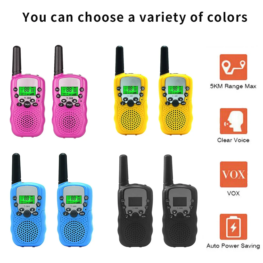 1 Pair Kids Walkie Talkie Children LCD Display Two-way Radio Auto Channel Scan Intercom Toy EU 446MHz Yellow
1 Pair Kids Walkie Talkie Children LCD Display Two-way Radio Auto Channel Scan Intercom Toy EU 446MHz Yellow