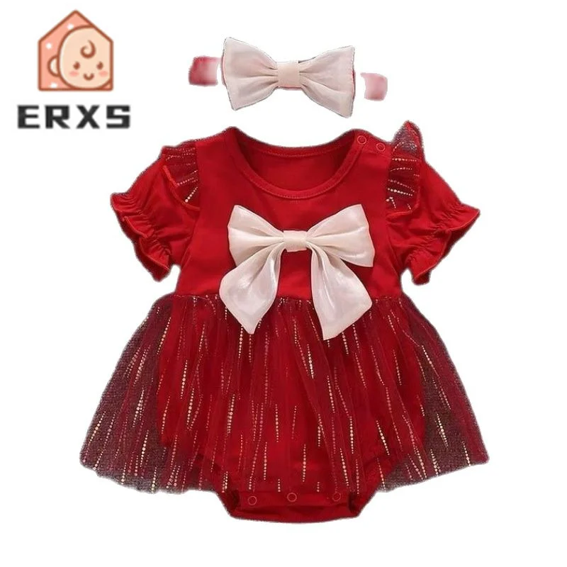 Baby Girls Clothes Bow-Tie Wedding Dress Summer Silk Ins Hot Sales Infant Bodysuits With Headband Ropa De Bebe Body Outfits
Baby Girls Clothes Bow-Tie Wedding Dress Summer Silk Ins Hot Sales Infant Bodysuits With Headband Ropa De Bebe Body Outfits
