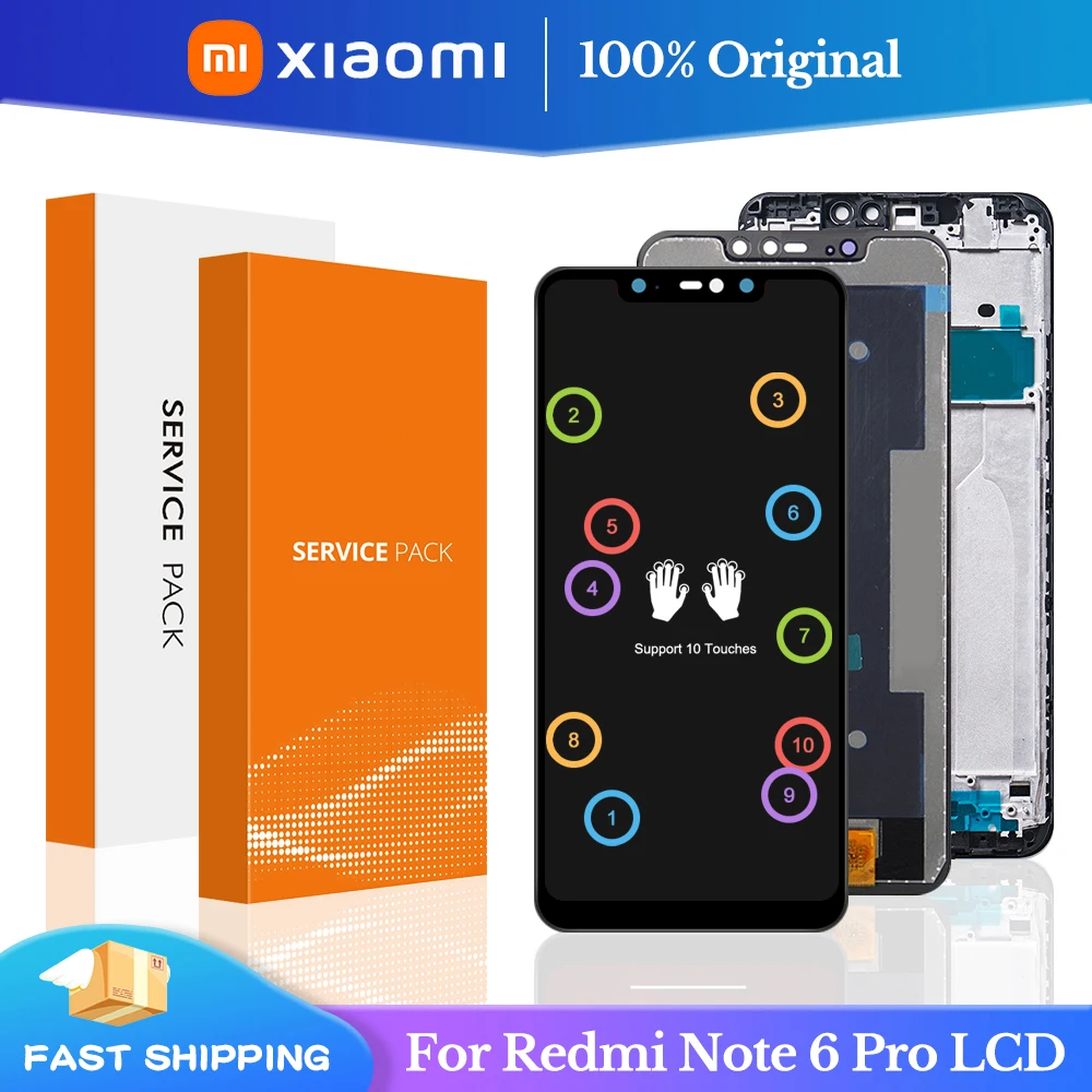 ЖК-дисплей 6,26 "для Xiaomi Redmi Note 6 Pro с рамкой, сенсорный экран с дигитайзером, ЖК-дисплей для Redmi Note6 Pro, сборка ЖК-дисплея, оригинал
ЖК-дисплей 6,26 "для Xiaomi Redmi Note 6 Pro с рамкой, сенсорный экран с дигитайзером, ЖК-дисплей для Redmi Note6 Pro, сборка ЖК-дисплея, оригинал