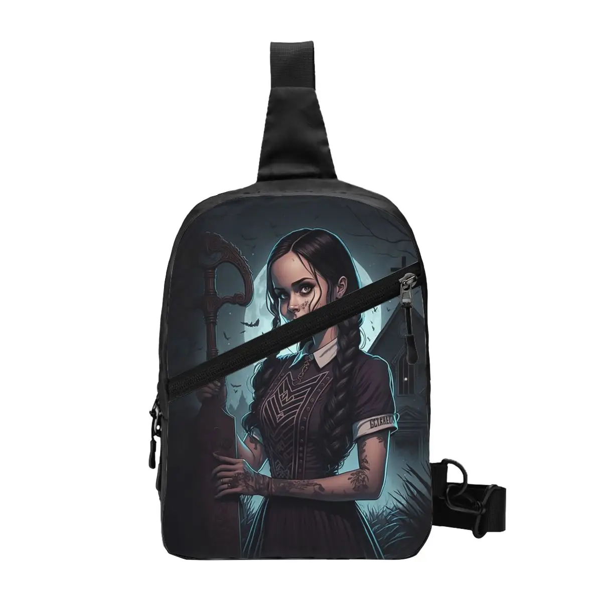 Wednesday Addams Horror Comedy TV Sling Chest Crossbody Bag Men Cool Shoulder Backpack for Hiking
Wednesday Addams Horror Comedy TV Sling Chest Crossbody Bag Men Cool Shoulder Backpack for Hiking