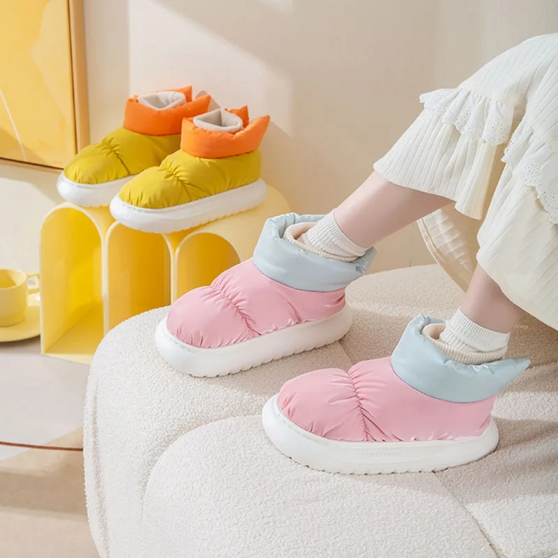 Home Heel Winter Waterproof Down Shoes Plus Size Warm Plush Flat Snow Boots Female Male Indoor Non-Slip Couple Cotton Shoes
Home Heel Winter Waterproof Down Shoes Plus Size Warm Plush Flat Snow Boots Female Male Indoor Non-Slip Couple Cotton Shoes