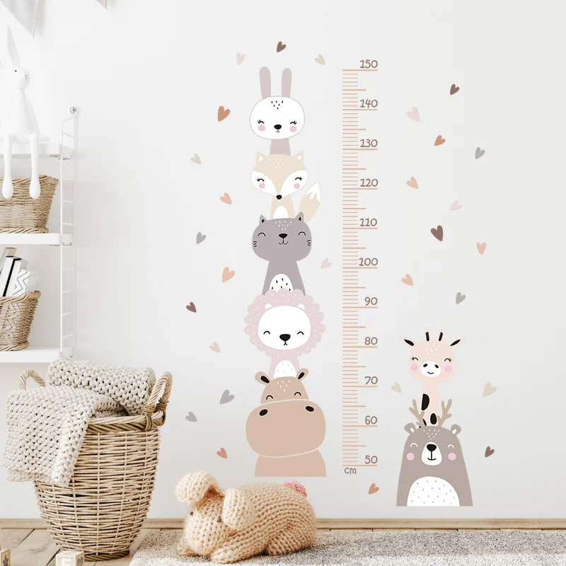 Boho Color Style Smile Animals Bear Lion Hearts Height Measurement Ruller Wall Stickers for Kids Room Baby Nursery Wall Decals
Boho Color Style Smile Animals Bear Lion Hearts Height Measurement Ruller Wall Stickers for Kids Room Baby Nursery Wall Decals