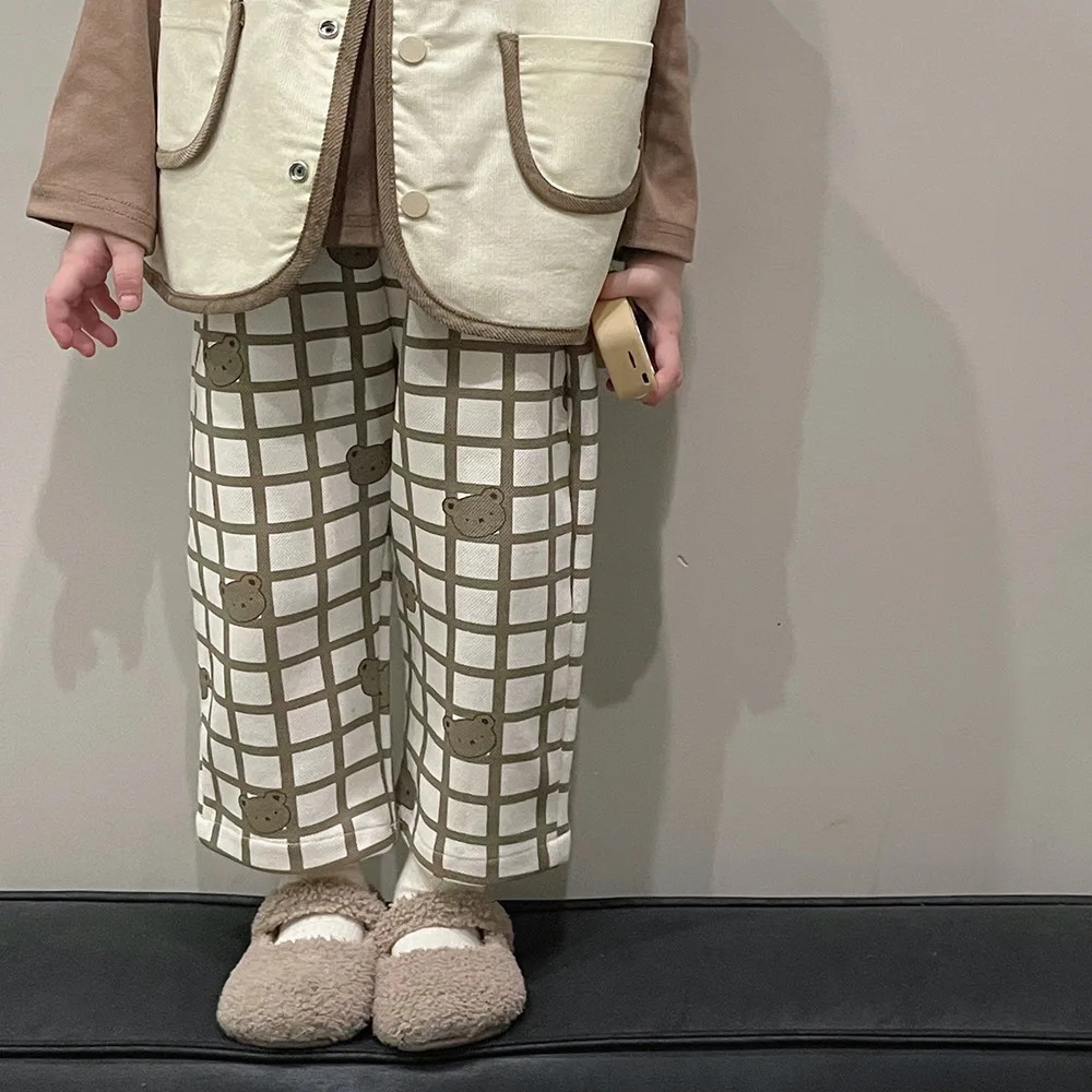 Kid Boy Casual Plaid Pants Baby Autumn Knitting Full Length Toddler Girl Cute Cartoon Bear Cotton Trousers Wide Leg Pants
Kid Boy Casual Plaid Pants Baby Autumn Knitting Full Length Toddler Girl Cute Cartoon Bear Cotton Trousers Wide Leg Pants