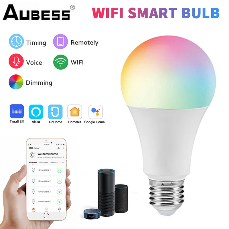 Светодиодная лампа E27, RGB Wi-Fi осветительный прибор, 9 Вт, совместим с Bluetooth, голосовое управление, работает с домом
Светодиодная лампа E27, RGB Wi-Fi осветительный прибор, 9 Вт, совместим с Bluetooth, голосовое управление, работает с домом