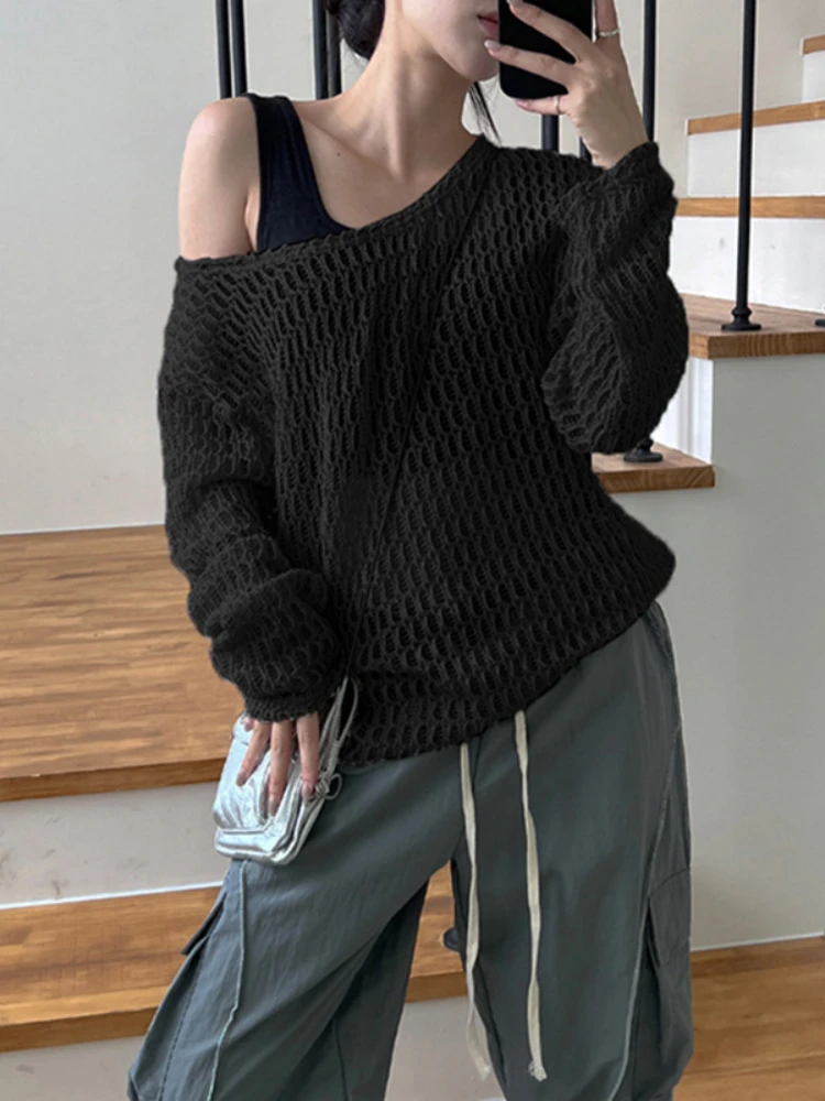 Gavestis Y2k Gothic Knit Hollow Out Thin Basic Loose Long Sleeve Sweaters Women Autumn Korean Tops Pullovers Female Streetwear
Gavestis Y2k Gothic Knit Hollow Out Thin Basic Loose Long Sleeve Sweaters Women Autumn Korean Tops Pullovers Female Streetwear