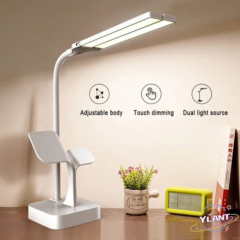 YLANT Dual Head Super Bright Table Lamp LED Desk Lamp With Clip Bendable Eye Protection Bright Touch Dimming Light Phone Holder
YLANT Dual Head Super Bright Table Lamp LED Desk Lamp With Clip Bendable Eye Protection Bright Touch Dimming Light Phone Holder